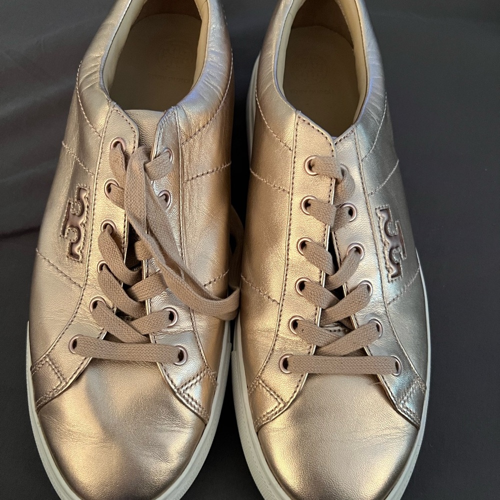 Tory Burch Pale Pink Metallic Sneakers
